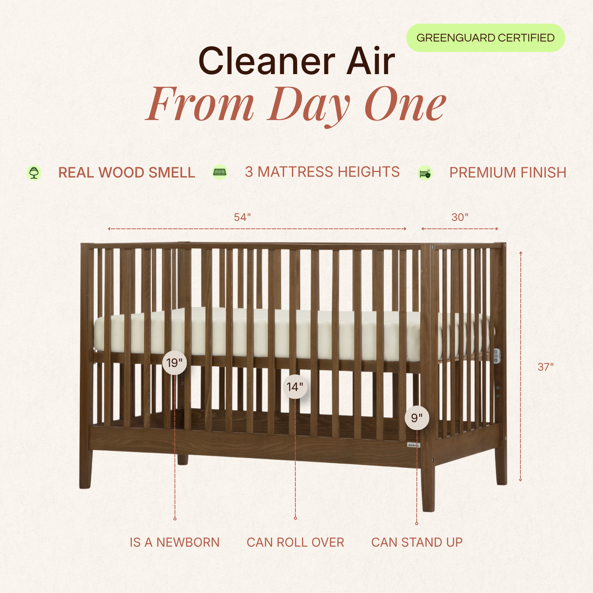dadada Baby LaLa 3-in-1 Convertible Crib