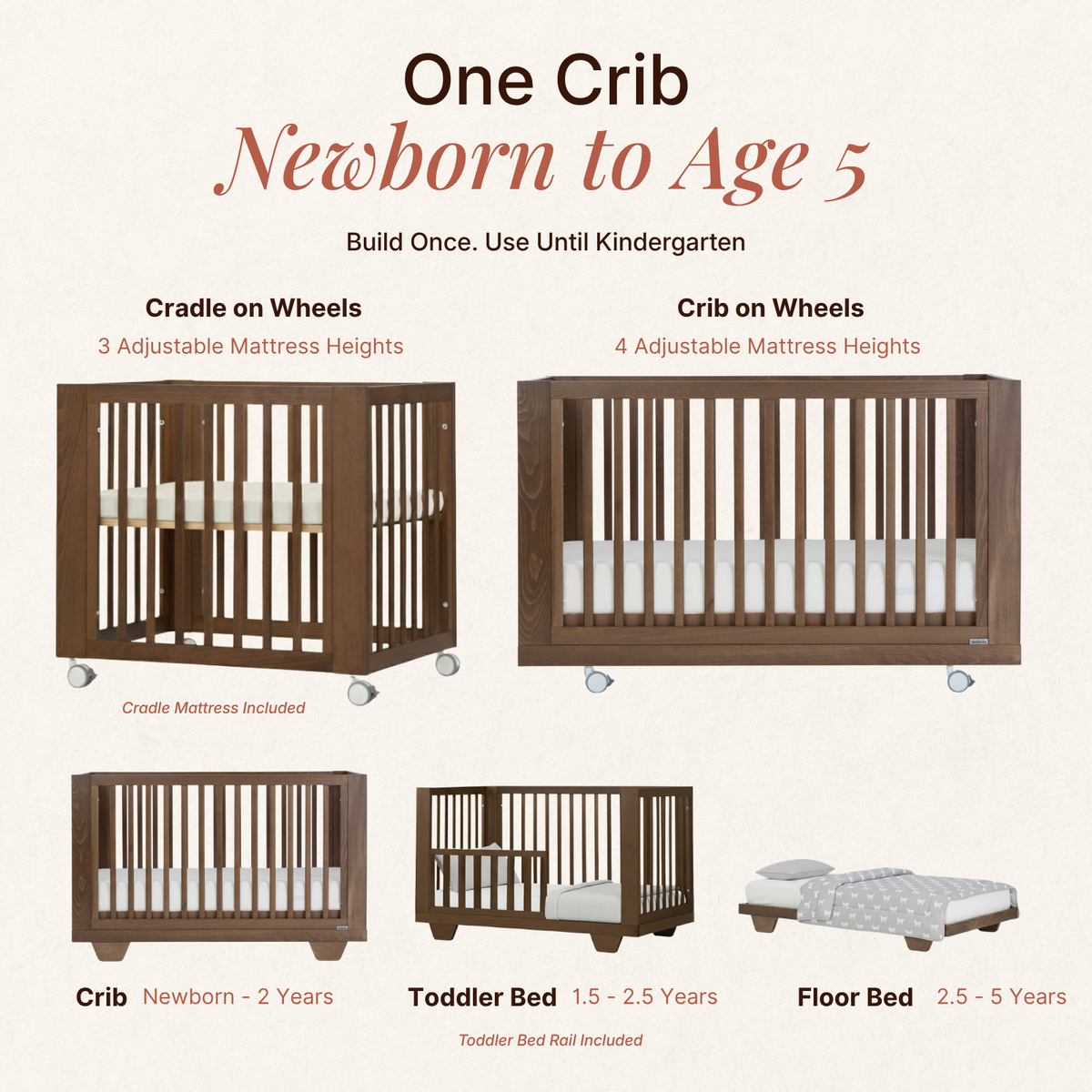 dadada Baby Spirit 8-in-1 Convertible Crib