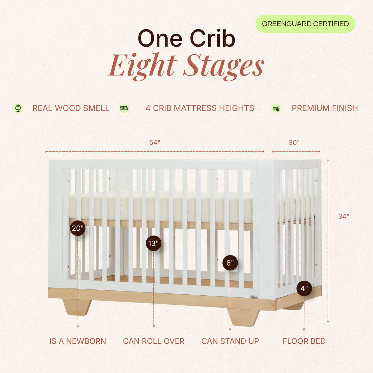 dadada Baby Spirit 8-in-1 Convertible Crib