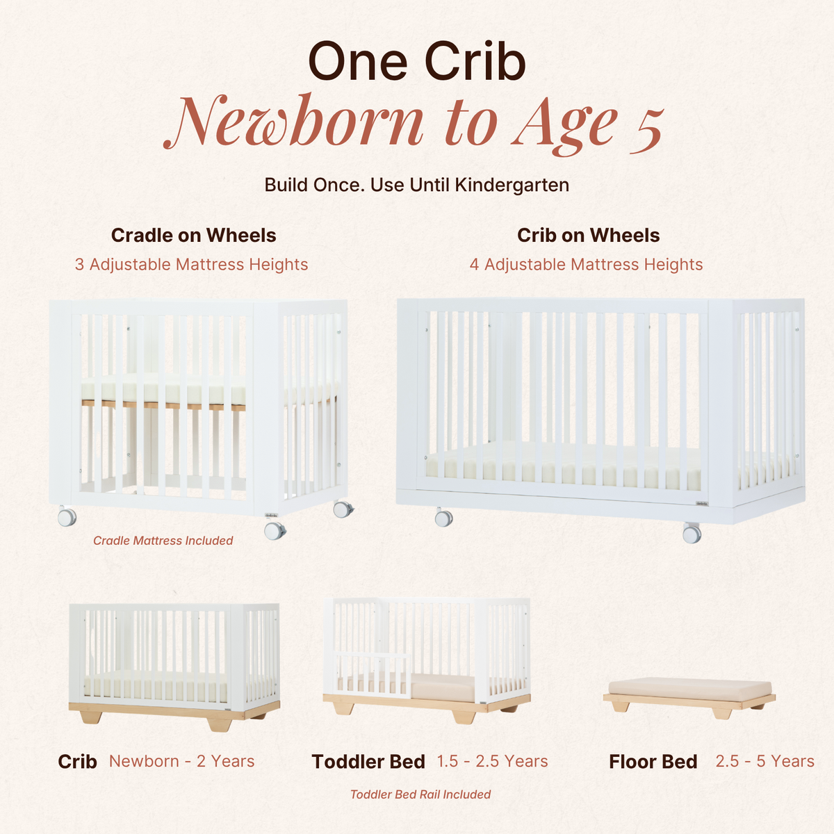 dadada Baby Spirit 8-in-1 Convertible Crib