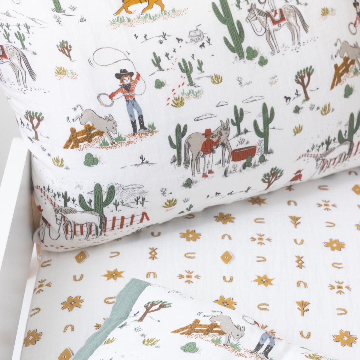 Cotton Muslin Pillowcase 2 Pack - Cowpoke