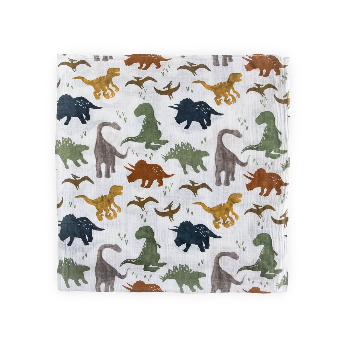 Cotton Muslin Swaddle Blanket - Dino Friends