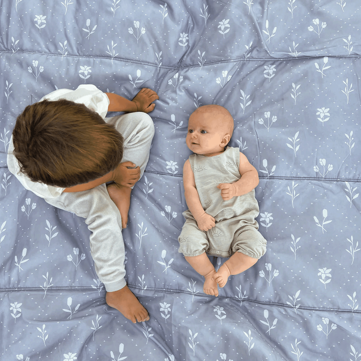 Outdoor Blanket - Blue Floral Patch