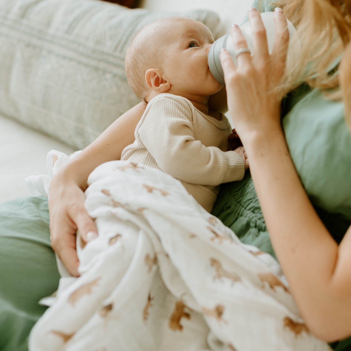 Organic Cotton Muslin Swaddle Blanket 2 Pack - Animal Crackers