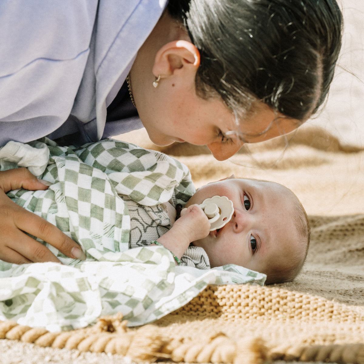 Organic Cotton Muslin Swaddle Blanket 2 Pack - Little Dino