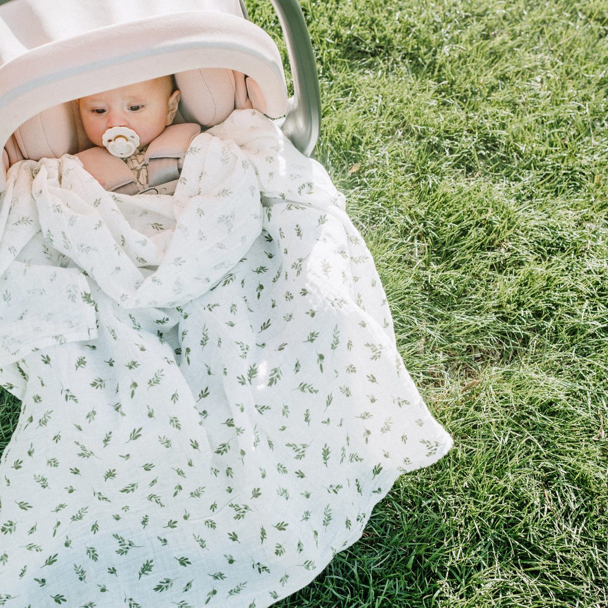 Organic Cotton Muslin Swaddle Blanket 2 Pack - Yellow Roses