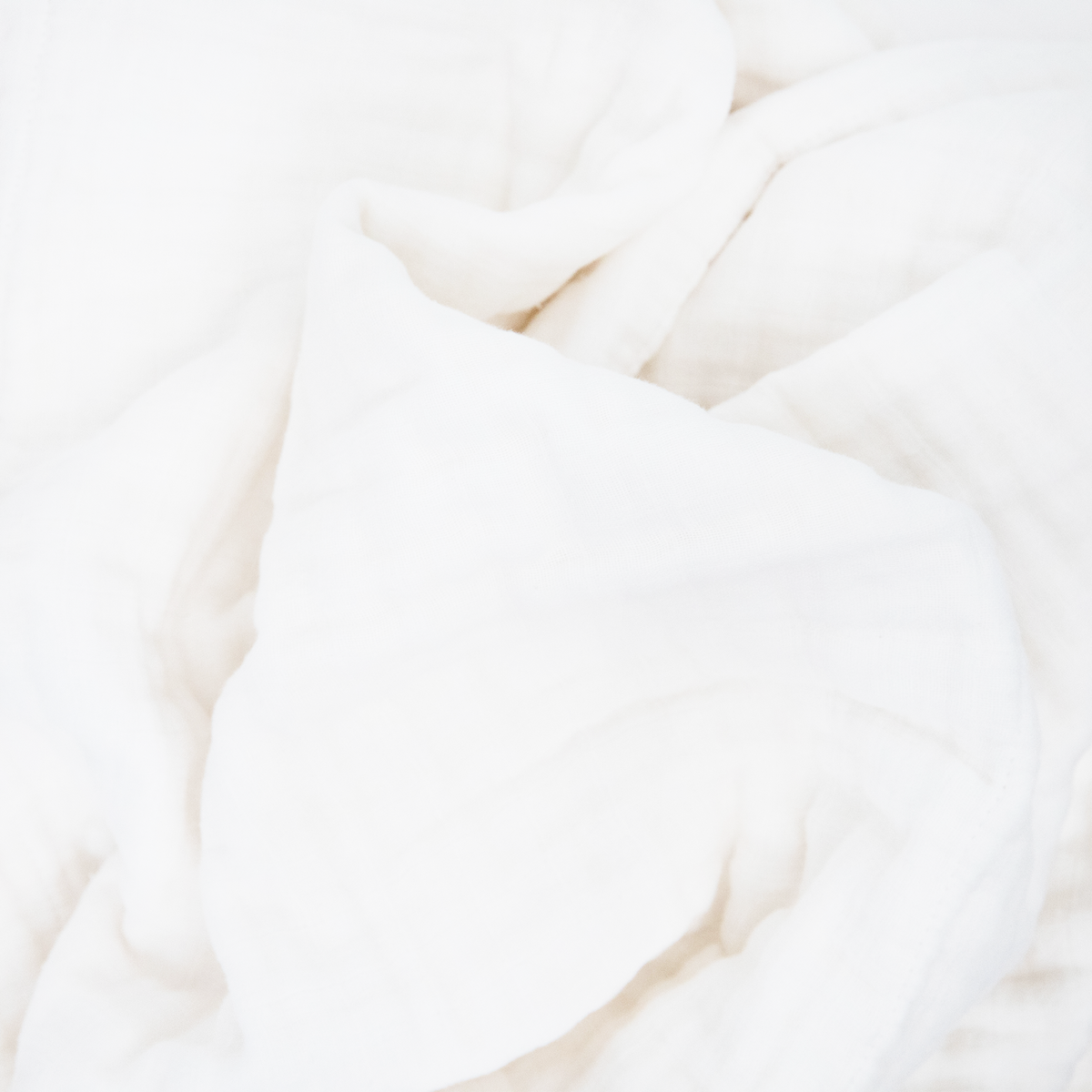Organic Cotton Muslin Baby Quilt - White
