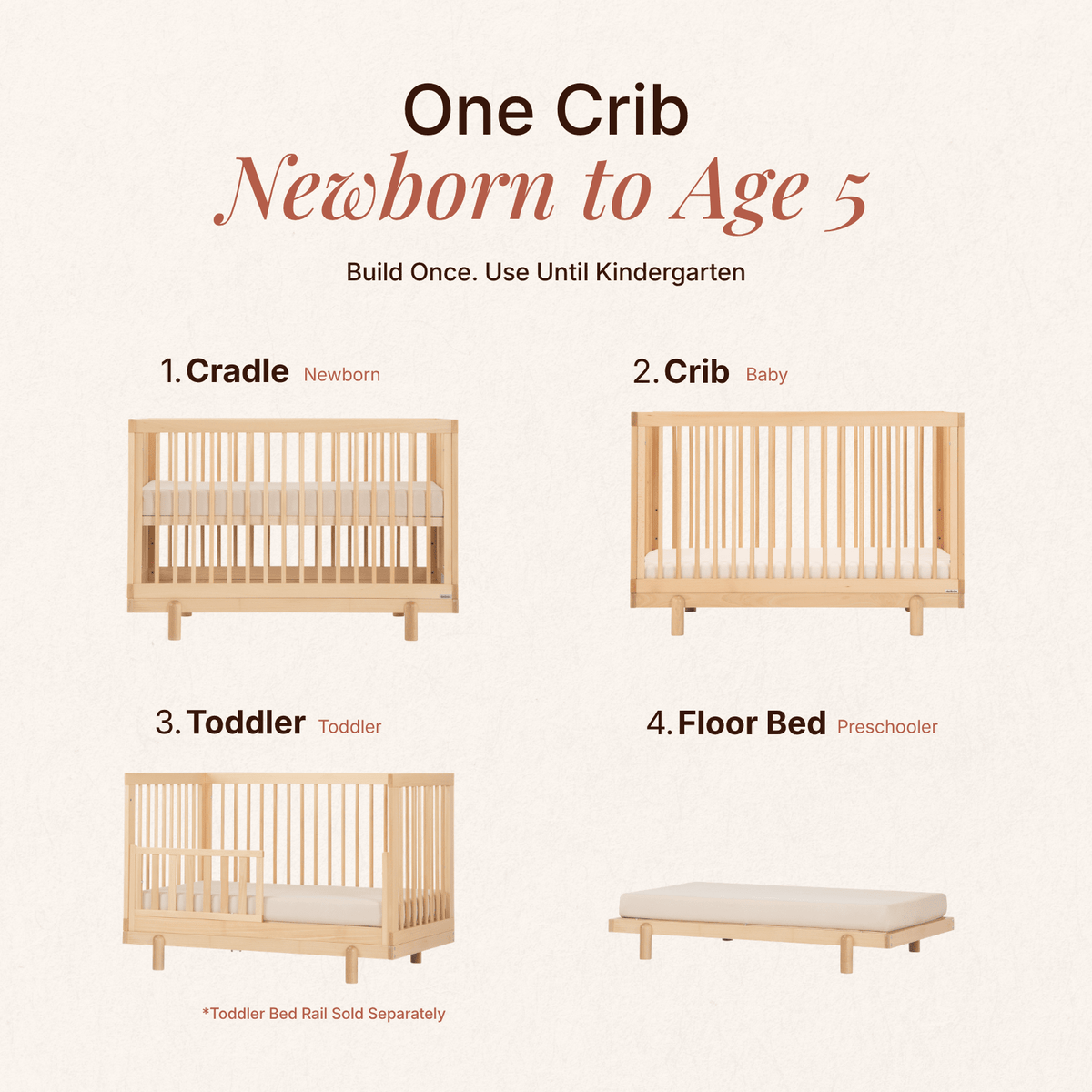 dadada Baby Bliss 4-in-1 Convertible Crib