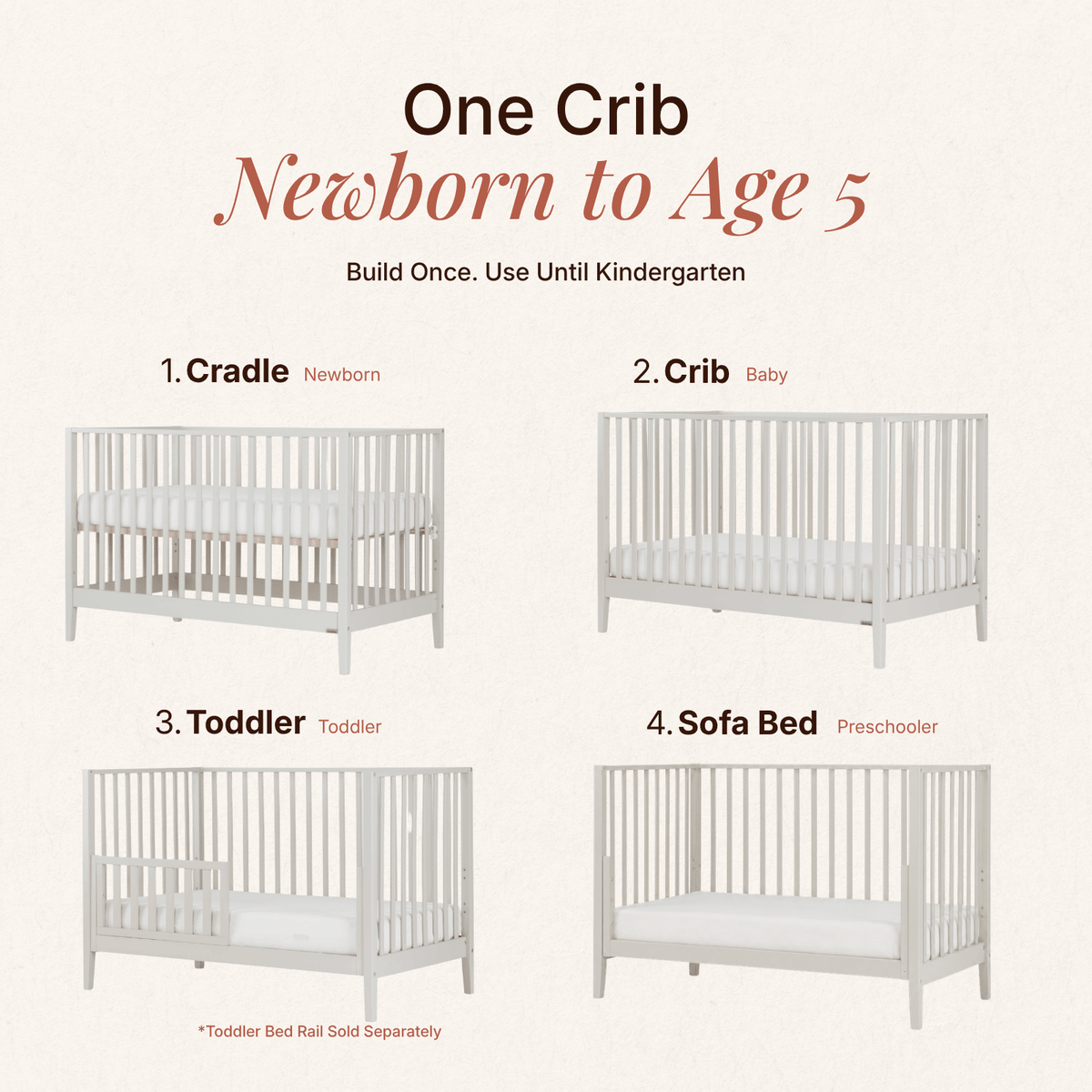 dadada Baby LaLa 3-in-1 Convertible Crib