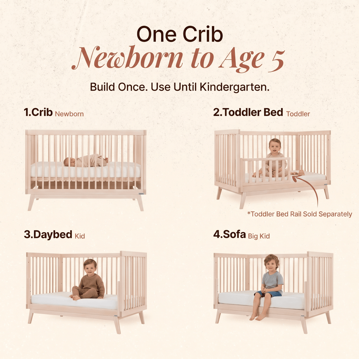 dadada Baby Soho 3-in-1 Convertible Crib