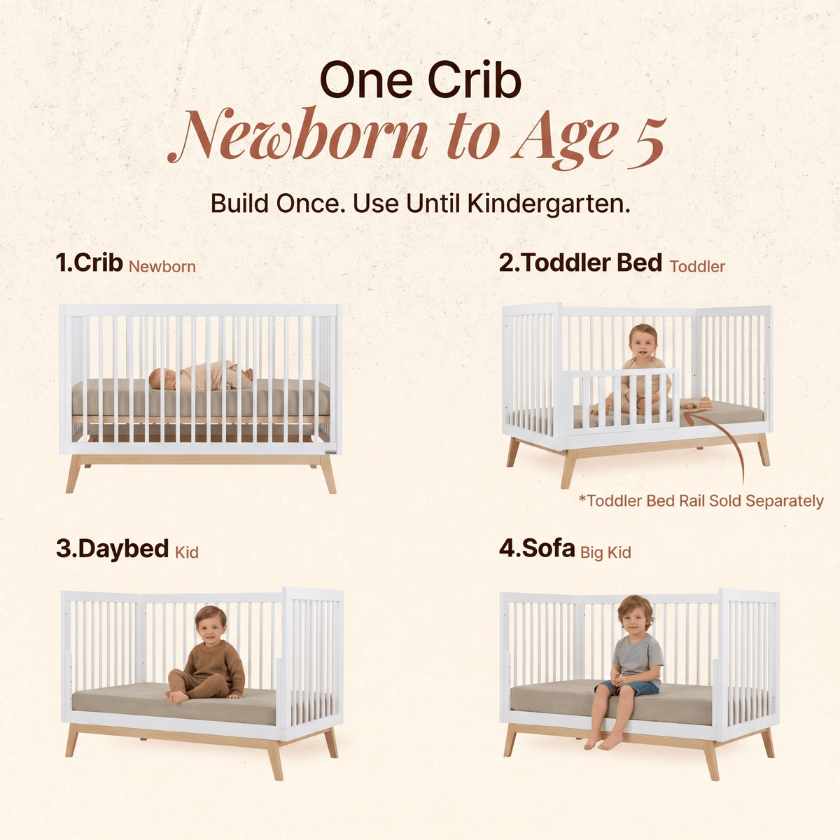 dadada Baby Soho 3-in-1 Convertible Crib