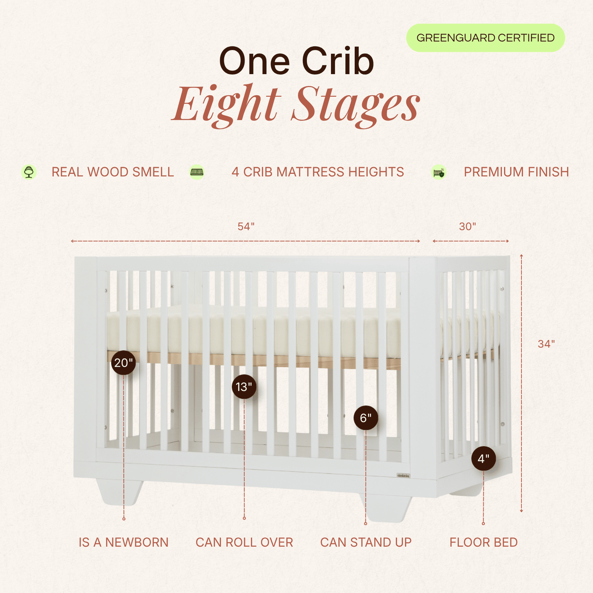 dadada Baby Spirit 8-in-1 Convertible Crib
